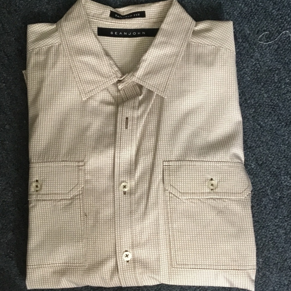 Sean John Light Tan Men's Casual Shirt